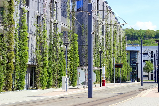 green house facade in Freiburg, Germany.